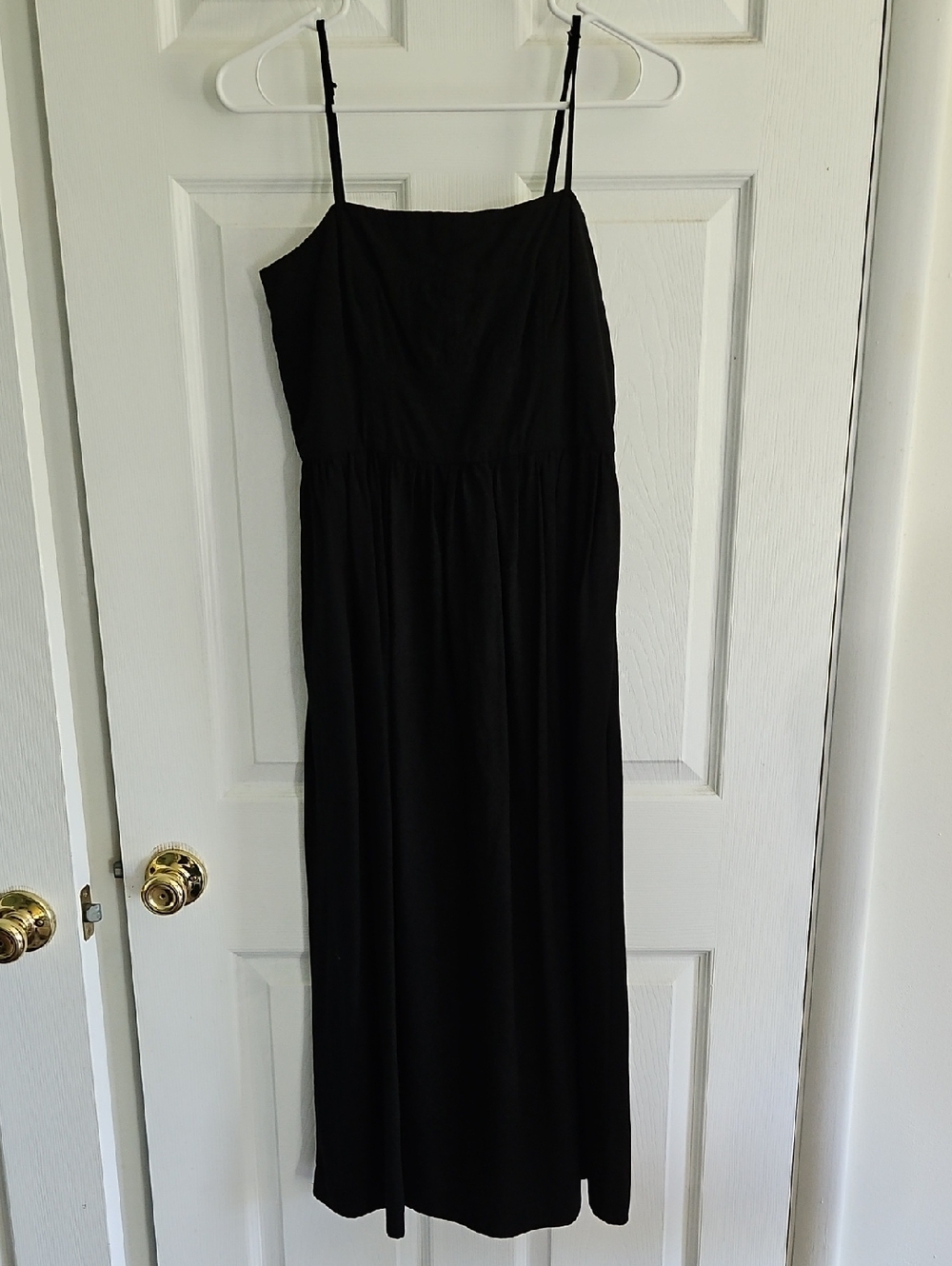 Universal Thread Black linen Blend Spaghetti Strap Maxi Dress, NWT XS